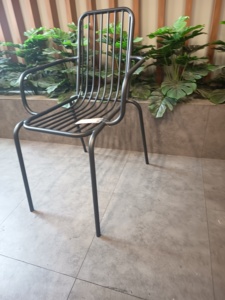 Modern Metal Frame <b>Dining</b> <b>Chair</b> Armchair Accent <b>Chair</b> Back <b>Chair</b> for Restaurant Hotel Garden Coffee Stackable for Coffee Shop - Product Image 2