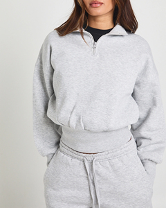 Custom Made Fashionable Quarter Zipper Hoodie Baggy <b>Joggers</b> <b>Set</b> 100% Cotton Fleece Acid Wash <b>Plus</b> <b>Size</b> Lightweight Streetwear - Product Image 4