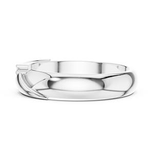 Anillo de Oro Blanco de 14K con Baño de Rodio, Estilo Trenzado de Lujo, con Tres Diamantes Redondos Cultivados en Laboratorio de Menos de 1 Quilate - Product Image 3