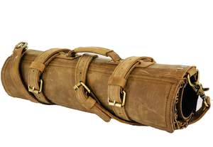 Sac à couteaux de chef / Étui à couteaux de chef - Nouveau modèle personnalisé PK léger en cuir véritable de qualité supérieure 16 emplacements Marron foncé LKR-0305 - Product Image 3