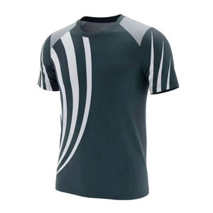 T-shirt de performance pour homme avec logo personnalisé, vert foncé, sublimé, haut d'entraînement athlétique respirant, séchage rapide, vêtement de sport, tee-shirt de course OEM - Product Image 1
