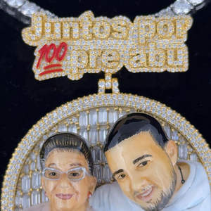 Eternal Factory Custom Iced Out Colgantes de memoria de 2 pulgadas Hip Hop Custom Two Face Photo Iced Out D VVS Moissanite Diamond Pendant - Product Image 2