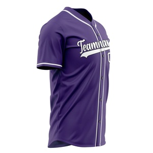 Camiseta de Béisbol Personalizada Morada con Nombre del Equipo 00, Impresión Serigrafiada, Manga Corta, Poliéster, Absorbe la Humedad, Corte Regular para Hombre - Product Image 2