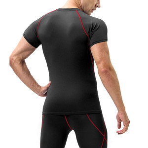 <b>Men</b> <b>Compression</b> T <b>Shirts</b> Short Sleeve Solid Color Eco-Friendly Breathable Quick Dry Customized Logo Spandex/Polyester - Product Image 3