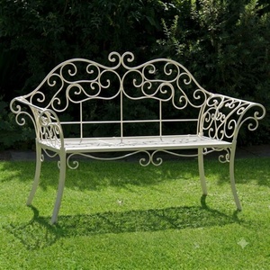 Weatherproof Powder Coated Wrought Iron European Design KHP Park <b>Bench</b> Custom Hand Forged <b>Metal</b> <b>Garden</b> Long Chair 2-Seater - Product Image 4