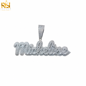Custom Gold Plated 925 Sterling <b>Silver</b> Moissanite Luxury Jewelry Wholesale VVS <b>Pendant</b> Charms Women <b>Men</b> Unisex - Product Image 1