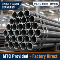 Tubería de Acero al Carbono Sin Costura Q235B Q355B Sch40 Sch80, Tubo Redondo Laminado en Caliente para Transporte de Fluidos, Gas y Petróleo, con Certificación MTC
