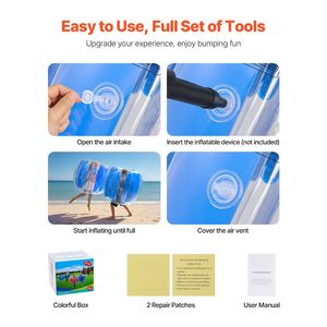 Palla Gonfiabile in PVC Resistente da 1,2 m (4FT) per Sport all'Aperto, Bumper Ball, Zorb Ball, Hamster Ball, Bubble Knocker - Confezione da 1 - Product Image 6