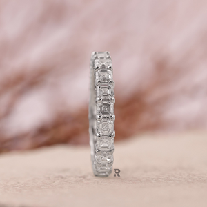 แหวนแต่งงานเพชรแล็บโกรว์ Astral Asscher 1.50 กะรัต 3.00 กะรัต 5.00 กะรัต ทอง 14K 18K - แหวนเพชรแบบเต็มวงสำหรับผู้หญิง - Product Image 2