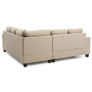 Glory mobili Sandridge G511B-SC bianco sezionale elegante divano da soggiorno - Product Image 4