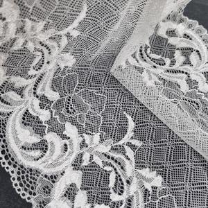 Cinta Elástica de Encaje Floral Vintage de 24 cm, Encaje Elástico de Nailon y Spandex para Lencería, Vestidos y Prendas de Vestir - Product Image 1
