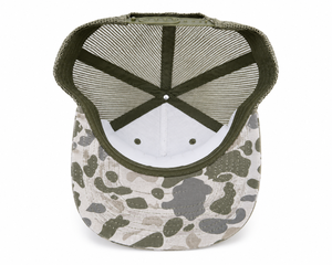 Custom 5-Panel Mid-Profile Structured Mesh Trucker Camouflage <b>Cap</b> Adjustable Casual Hat Slightly Curved Brim Snapback Closure - Product Image 3