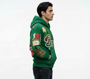 Sudadera con Capucha Personalizada para Hombre, Estilo Vintage, Bordada, Lavada, Decolorada por el Sol, Talla Grande, 100% Algodón Orgánico, Servicio OEM - Product Image 3