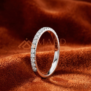 Anillo de eternidad con diamantes cultivados en laboratorio de corte brillante redondo, anillo de boda de moissanita de eternidad completa, plata de ley 925, anillo de promesa. - Product Image 4
