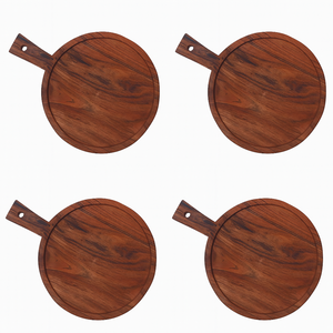 Tabla de cortar redonda de madera de acacia con asa, tabla de cocina, tabla para servir, tabla para queso - Product Image 5