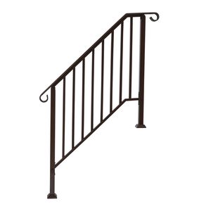 Barandilla de Hierro de 3 Niveles para Exteriores con Acabado en Cobre, Piezas Elegantes para Escaleras de Uso en Exteriores - Product Image 1