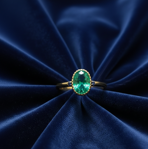 Elegante Anillo de Piedra Hidroprocesada Verde, Plata de Ley 925, Chapado en Oro de 18K, Hecho a Mano, Anillo de Cóctel, Regalo para Ella, Talla US 6 - Product Image 5