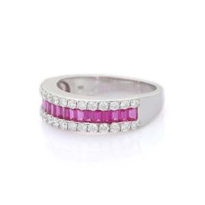 18K White Gold Statement Ring with Natural Tanzanite Peridot Sapphire Opal Citrine Garnet - Product Image 5