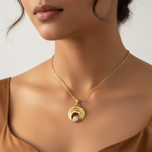 Collar con Colgante Circular Moderno de Oro de 14k al por Mayor, Fabricante Personalizado, Joyería con Diamantes Cultivados en Laboratorio VVS1 con Engaste de Bisel - Product Image 2