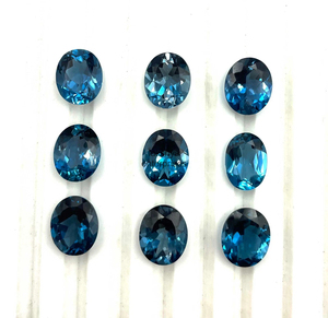 Topacio Azul de Londres Natural de 9 mm y 12 mm, Corte Ovalado, Facetado, Piedras Sueltas Calibradas, Certificadas por Terceros, Venta al por Mayor - Product Image 5