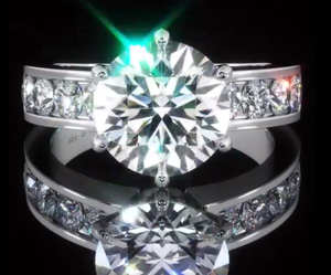 Bague de fiançailles classique en or massif 14 carats avec diamant de laboratoire de 1,25 carat, pierres latérales, certifiée IGI, pour femme, idéale pour un anniversaire - Product Image 1