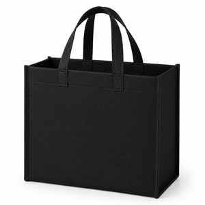 Sac de courses noir non tissé réutilisable pour l'emballage promotionnel de détail et la vente en gros - Product Image 5