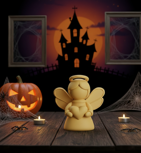 Adorno Navideño de Ángel Rosa Minimalista Nórdico - Decoración Colgante de Ángel con Corazón 3D - Resina Ecológica - Product Image 1