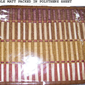 Brown <b>Rectangle</b> Bamboo Eco-Friendly Reusable Durable Patterned Dining <b>Placemat</b> Home Kitchen Use Table Mat Set Decor Washable - Product Image 1