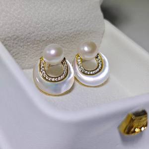 Pendientes de Plata de Ley S925 con Perlas Naturales de Agua Dulce y Madreperla Blanca, Joyería de Lujo y Elegante - Product Image 5