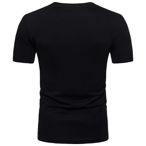 High Quality Men's V-Neck Solid Color <b>T</b>-<b>Shirt</b> <b>Polyester</b>/Cotton Eco-Friendly Breathable Customized MOQ Cheap Price - Product Image 2