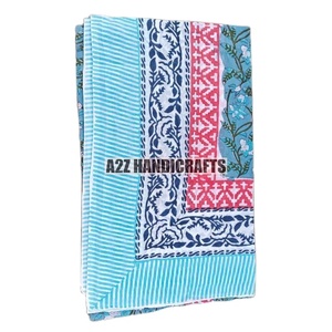 2024โสร่งชายหาดสำหรับผู้หญิงผ้าคอตตอนพิมพ์ลายดอกไม้สีเขียวลายดอกไม้อินเดียพิมพ์ด้วยมือมีสไตล์ล่าสุด - Product Image 6