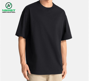 เสื้อยืดโอเวอร์ไซส์สีดำสำหรับผู้ชาย สวมใส่สบาย ทรงหลวม ไหล่ตก ผ้าหนา ผลิตโดยผู้ผลิตเสื้อยืดลำลองสำหรับสหรัฐอเมริกาและยุโรป เสื้อเชิ้ตทันสมัย - Product Image 5