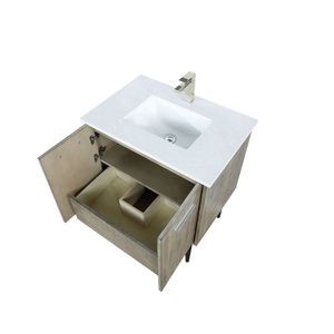 Mobile da bagno rustico in acacia con piano da 30 pollici L X 20 Pollici Set rubinetto con piano in marmo colato e finitura nichel spazzolato, 20 pollici. L X 20 Pollici D - Product Image 5