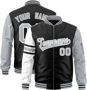 Vestes universitaires pour hommes HOOD CREW, manches en simili cuir, style Letterman, veste de baseball pour garçons, personnalisable, vente en gros - Product Image 2