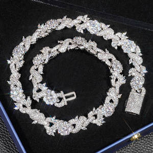 <b>Infinity</b> Bling <b>Gold</b> Plated Cuban Chain <b>Necklace</b> 925 Silver Moissanite Diamond Hip Hop Jewelry Party Wear Gift - Product Image 1