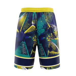 Ensemble de maillots de basket-ball sublimés personnalisés, col en V, sans manches, imprimé géométrique, évacuation de l'humidité, extensible dans quatre directions, respirant, athlétique - Product Image 6