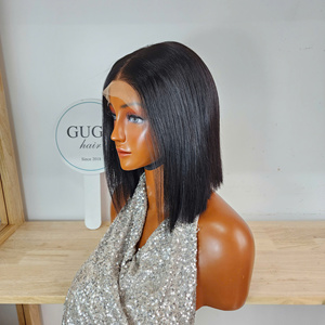 Wholesale 100% Raw Virgin Vietnamese Natural Bone Straight 8 10 Inches <b>Long</b> <b>Wig</b> Human Hair Double Drawn Transparent Glueless - Product Image 3
