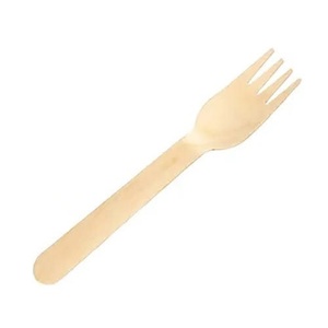 Fourchettes en bois de bouleau naturel de qualité supérieure, 155 mm, écologiques, biodégradables, jetables, pour la restauration événementielle, lot de 25 pièces, hôtel - Product Image 1