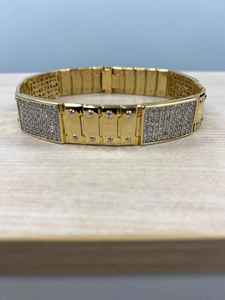 Bracelet tennis Hiphop en moissanite plaqué or rose, or/argent, unisexe, taille brillante, élégant, pour mariage, fête, anniversaire - Product Image 1