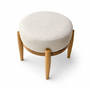 Modern Solid Wood Upholstered Ottoman <b>Stool</b> Natural Wood Legs Fabric Seat Accent <b>Stool</b> for Living Room <b>Bedroom</b> Hotel Furniture - Product Image 3