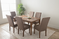 Mesa de Comedor Rectangular de Madera de Diseño KD, Lista para Enviar, Tamaño Familiar, Color Nogal, Estilo Moderno de Mediados de Siglo, 6 Plazas, para Uso Doméstico
