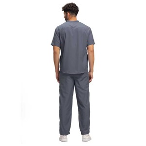 Conjunto de Uniforme Médico para Mujer, Color Gris, Algodón y Poliéster, Cuello en V, Pantalones, Uniformes de Hospital para Trabajadores Médicos, Transpirable, Cómodo y Elástico - Product Image 2