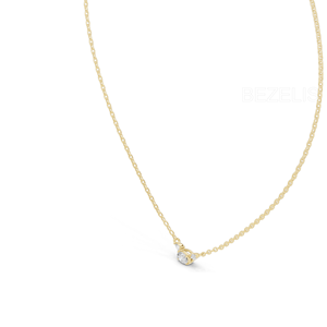 Impresionante Collar con Colgante de Corazón de Diamante Creado en Laboratorio con Múltiples Cortes, Oro Amarillo de 18K, Joyería Fina Romántica para Regalo - Product Image 4