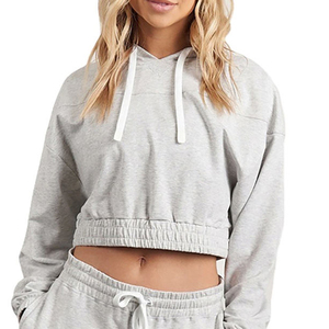 Plus Size Crop Hoodie Women's Black Color Casual Fit Breathable Knitted 100% Cotton Customizable Daily Wear - Product Image 1