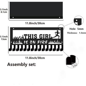 CIFbuy Espositore per Medaglie in Metallo Verniciato a Forno a Tema Corsa 'This Girl Is Fire' per TikTok e Temu Pickup - Product Image 2