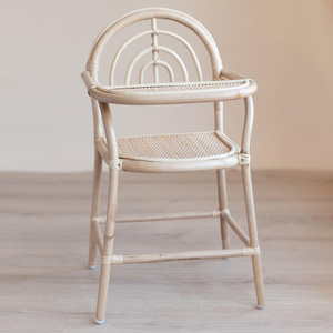 Preschool toy supplies rattan <b>doll</b> feeding chairs <b>dolls</b> high chair for baby pretend play game - Product Image 3
