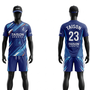 Uniforme de Bádminton para Hombre, 180 GSM, Transpirable, Poliéster Dri-Fit, Paneles Color Verde Azulado y Gris Carbón, Logotipo Personalizado por Transferencia Térmica, Jersey de Entrenamiento - Product Image 4