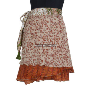 Nueva Llegada 2026: Minifalda de Seda Vintage India para Mujer, Hermosa Falda Corta de Seda Estilo Sari - Product Image 5
