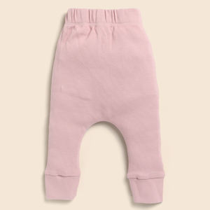 Blush Pink Premium Quality Organic Bamboo Elastano Leggings con cordón Pantalones y pantalones cortos para bebés - Product Image 2