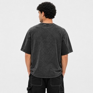 T-shirts pour hommes de haute qualité, personnalisés, en coton lourd 100 %, lavés à l'acide, écologiques, respirants et anti-plis - Product Image 5